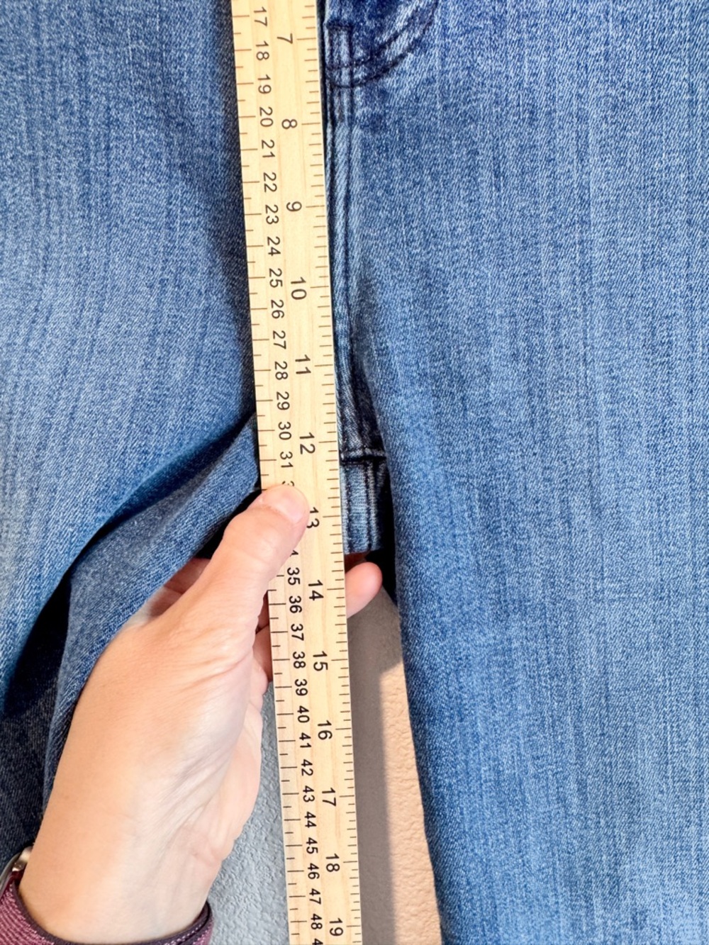 FRAME Le Easy Flare Jeans High Rise Full Length Raw Hem Y2K Boho Size 32 C02 - Picture 6 of 11